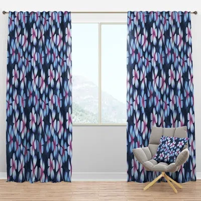 Design Art Retro Frangipani Flowers - Mid-century Velvet Curtain - Room Darkening - 1 Panel