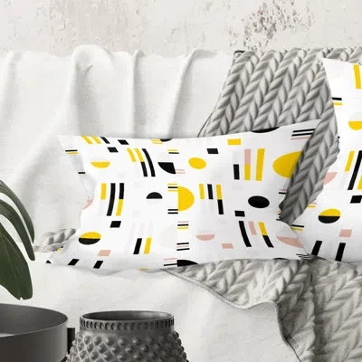 Design Art Retro Geometric Design Ix - Mid-century Modernprinted Throw Pillow