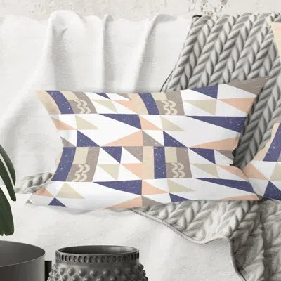 Design Art Retro Geometric Design X - Mid-century Modernprinted Throw Pillow