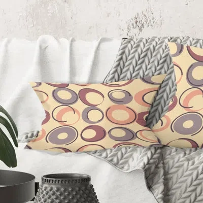 Design Art Retro Geometric Pattern - Mid-century Modernprinted Throw Pillow
