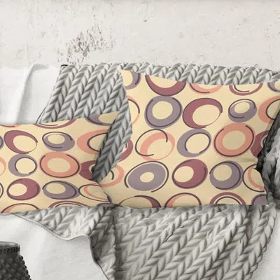 Design Art Retro Geometric Pattern - Mid-century Modernprinted Throw Pillow In Yellow
