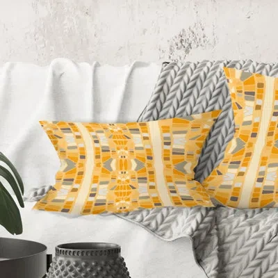 Design Art Retro Geometrical Abstract Ii - Mid-century Modernprinted Throw Pillow