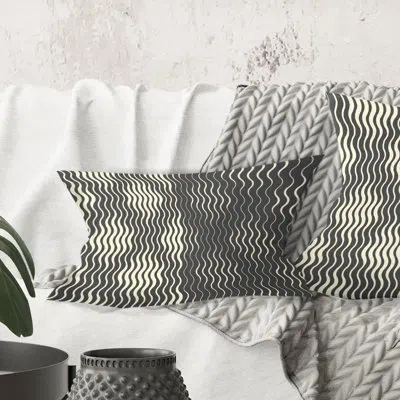Design Art Retro Geometrical Abstract Minimal Pattern V - Mid-century Modern Printed Throw Pillow