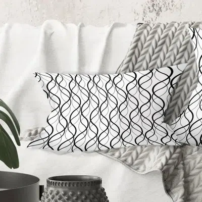 Design Art Retro Geometrical Abstract Minimal Pattern X - Mid-century Modern Printed Throw Pillow