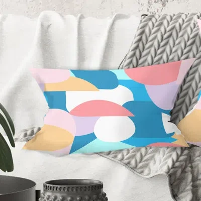 Design Art Retro Geometrical Abstract Pattern Ii - Mid-century Modernprinted Throw Pillow