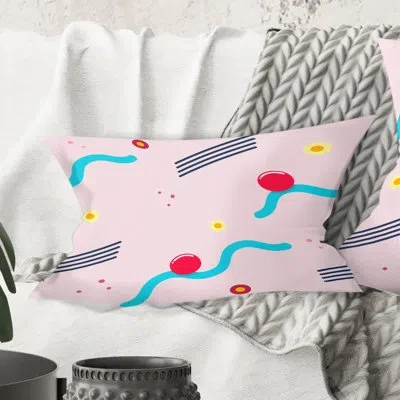 Design Art Retro Geometrical Abstract Pattern Iii - Mid-century Modernprinted Throw Pillow