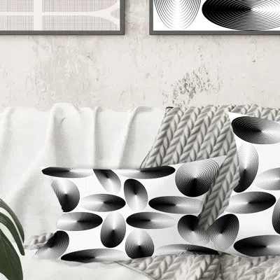 Design Art Retro Geometrical Abstract Pattern Iv - Mid-century Modernprinted Throw Pillow