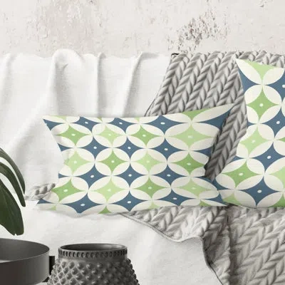 Design Art Retro Geometricdesign V - Mid-century Modernprinted Throw Pillow