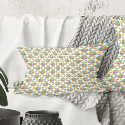 Design Art Retro Geometricdesign Viii - Mid-century Modernprinted Throw Pillow