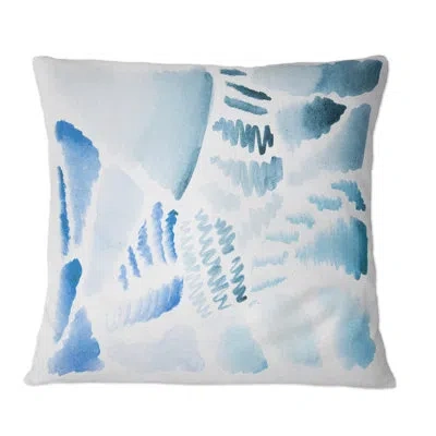 Design Art Retro Graphic Elements In Blue And Green Ii - Modern Printed Throw Pillow