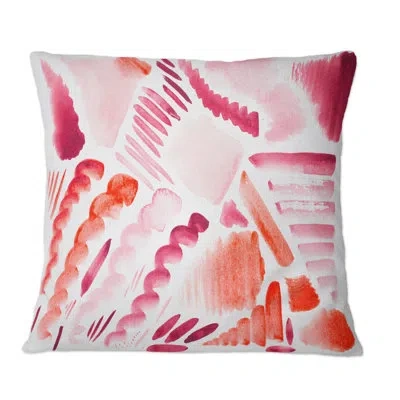 Design Art Retro Graphic Elements In Orange And Red I - Modern Printed Throw Pillow In Purple