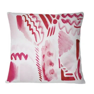 Design Art Retro Graphic Elements In Orange And Red Ii - Modern Printed Throw Pillow In Purple