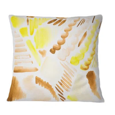 Design Art Retro Graphic Elements In Orange And Yellow Ii - Modern Printed Throw Pillow In Yellow;pink