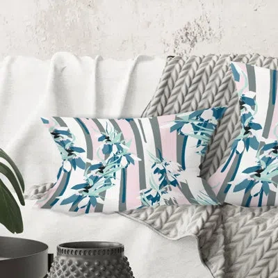 Design Art Retro Handdrawn Lilies - Mid-century Modernprinted Throw Pillow