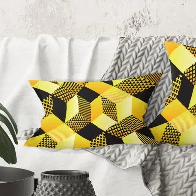 Design Art Retro Hexagon Pattern Ii - Mid-century Modernprinted Throw Pillow