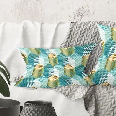 Design Art Retro Hexagon Pattern Iv - Mid-century Modernprinted Throw Pillow