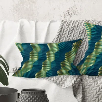 Design Art Retro Hexagon Pattern V - Mid-century Modern Printed Throw Pillow