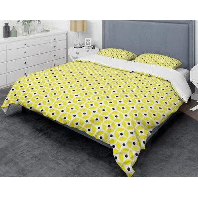 Design Art Retro  I Mid-century Duvet Cover Set In Yellow