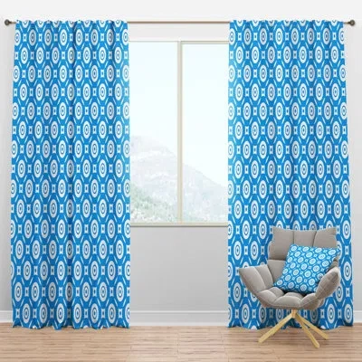 Design Art Retro Ornamental Design Iv - Mid-century Curtain - Velvet Room Darkening - 1 Panel