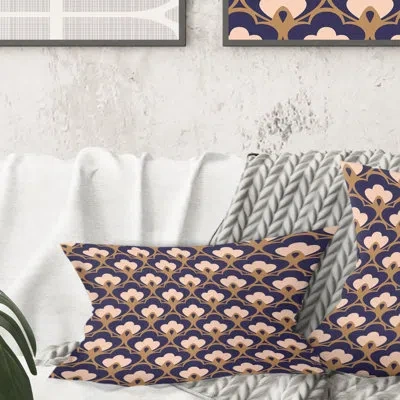 Design Art Retro Ornamental Design Ix - Mid-century Modern Printed Throw Pillow