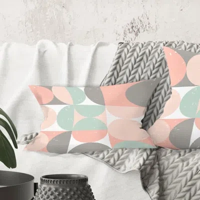 Design Art Retro Pastel Circular Pattern Ii - Mid-century Modern Printed Throw Pillow