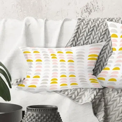 Design Art Retro Pastel Circular Pattern Iii - Mid-century Modern Printed Throw Pillow