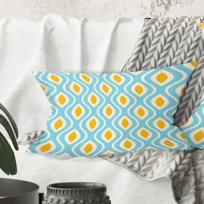 Design Art Retro Pattern Abstract Design I - Mid-century Modern Printed Throw Pillow