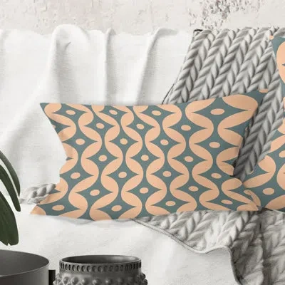 Design Art Retro Pattern Abstract Design Iv - Mid-century Modern Printed Throw Pillow