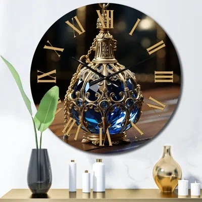 Design Art Retro Perfume Bottle Exquisite Design Wall Clock In Blue