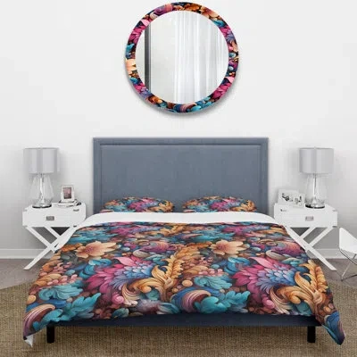 Design Art Retro Revival Paisley Pattern Duvet Cover Set In Blue;yellow;pink