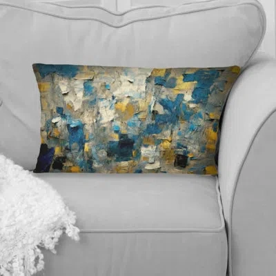 Design Art Retro Southern Sunset Abstract Expressionism Ii - Abstract Collages Printed Throw Pillow In Blue