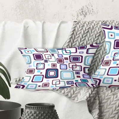 Design Art Retro Square Design I - Mid-century Modern Printed Throw Pillow