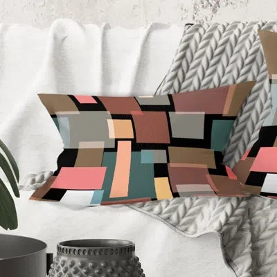 Design Art Retro Square Design Ii - Mid-century Modern Printed Throw Pillow