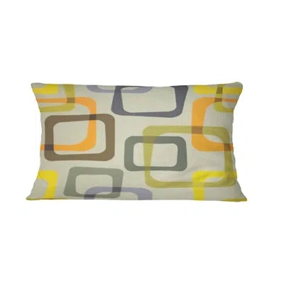 Design Art Retro Square Design Vii - Mid-century Modernprinted Throw Pillow