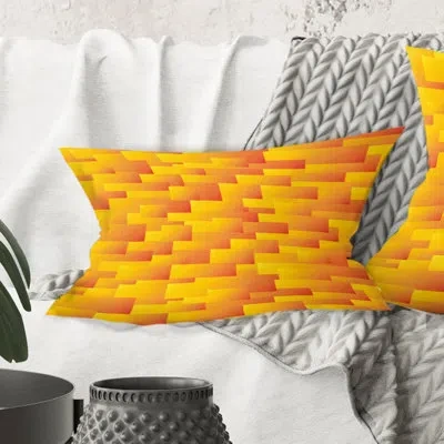 Design Art Retro Square Design Viii - Mid-century Modern Printed Throw Pillow