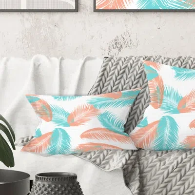 Design Art Retro Tropical Foliage Ii - Mid-century Modern Printed Throw Pillow