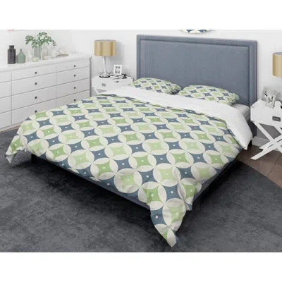 Design Art Retro  V Mid-century Duvet Cover Set In Blue,green,red