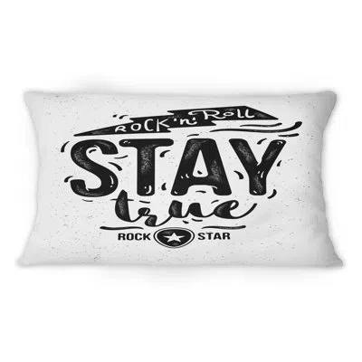 Design Art Rock And Roll Stay True - Traditional Printed Throw Pillow