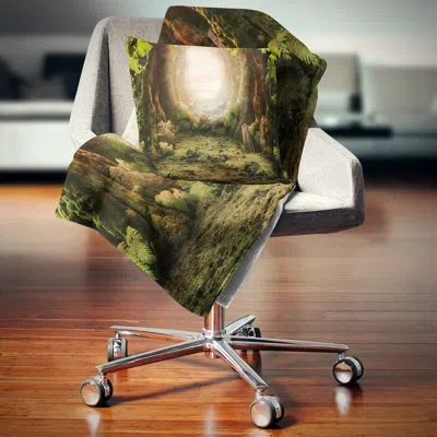 Design Art Romantic Green Forest View - Landscape Printed Pillow