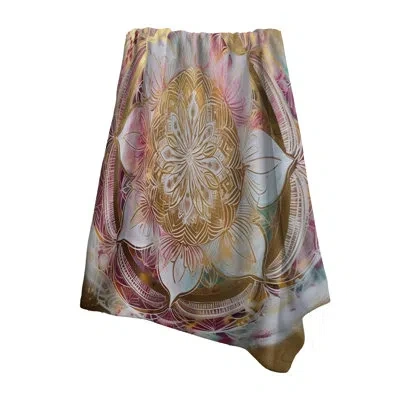 Design Art Rose Gold Mandala Ii - Boho Mandala Decorative Throw Blanket In Pink;gold