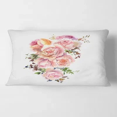 Design Art Roses Floral Flowers Rectangular Pillow Cover & Insert