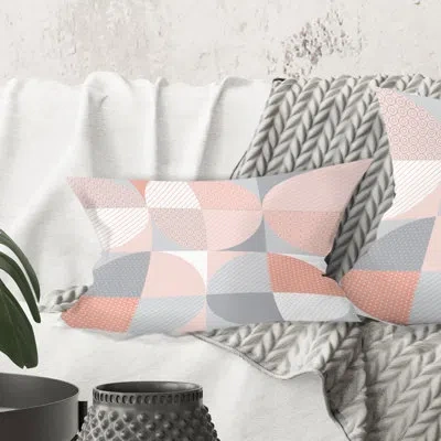 Design Art Round Geometric Textured Pattern - Mid-century Modern Printed Throw Pillow