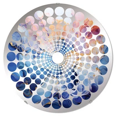 Design Art Round Wall Mirror In Blue;pink;blue;pink