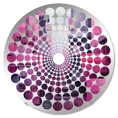 Design Art Round Wall Mirror In Pink