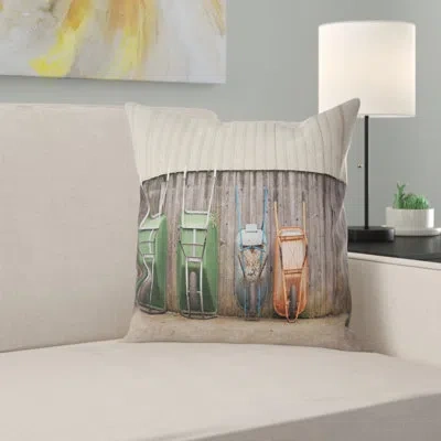 Design Art Row Of Wheelbarrows - Landscape Printed Pillow