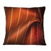 Design Art Ruby Red Fabric With Gold Line Iii - Patterned Printed Throw Pillow In Red