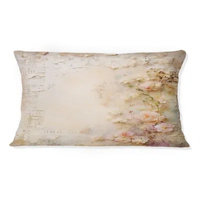Design Art Rustic Bouquet Pink Roses Vintage Art Iii - Rose Printed Throw Pillow