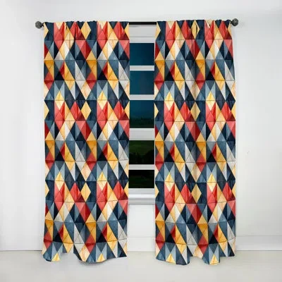 Design Art Scandinavian Simplicity Marble Pattern I - Glam Velvet Curtain - Room Darkening - 1 Panel In Red;yellow