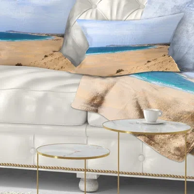 Design Art Sea And Clouds In Blue Sky - Sea & Shore Printed Throw Pillow