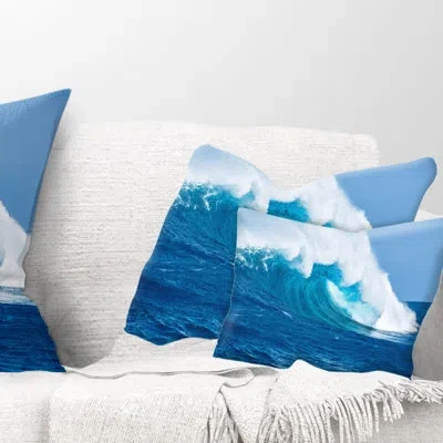 Design Art Sea Returns - Sea & Shore Printed Throw Pillow In Blue